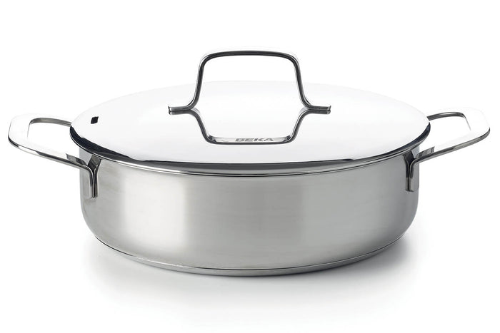 Sauteuse Beka Maestro 24cm en acier inoxydable 18/10 2 anses + couvercle