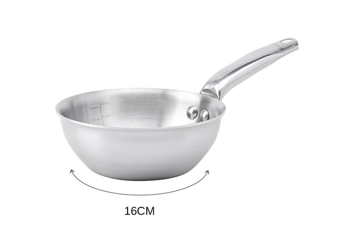 Sauteuse bombée De Buyer Alchimy en inox 18/10 multicouches 3 plis - 16 cm