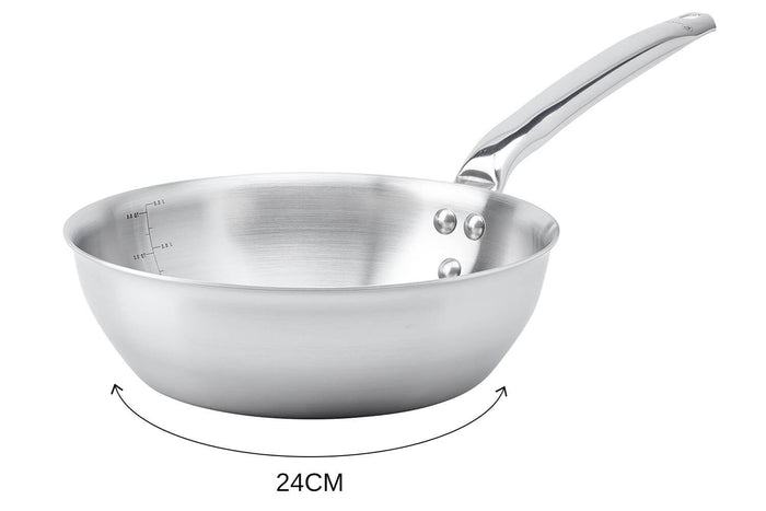 Sauteuse bombée De Buyer Alchimy en inox 18/10 multicouches 3 plis - 24 cm