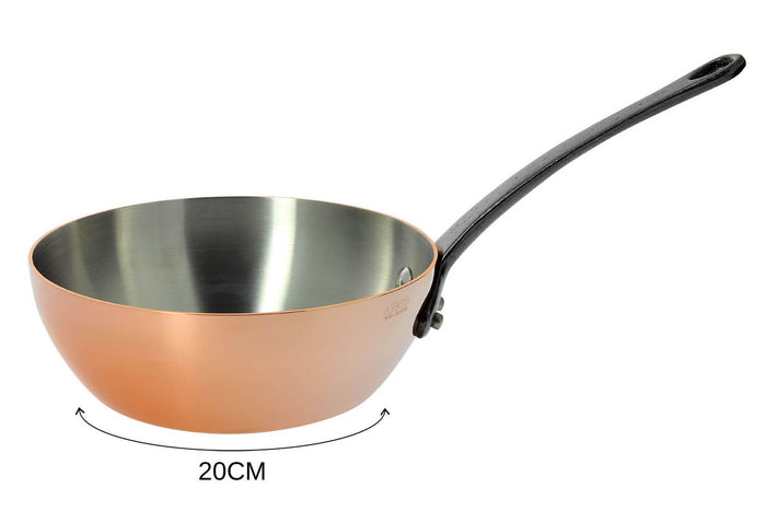 Sauteuse bombée en cuivre De Buyer Inocuivre poignée en fonte d'acier - 20cm