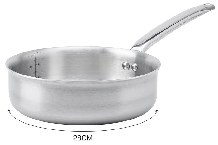 Sauteuse droite De Buyer Alchimy en inox 18/10 multicouches 3 plis - 28 cm