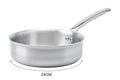Sauteuse droite De Buyer Alchimy en inox 18/10 multicouches 3 plis - 24 cm