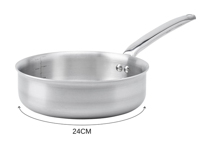 Sauteuse droite De Buyer Alchimy en inox 18/10 multicouches 3 plis - 24 cm