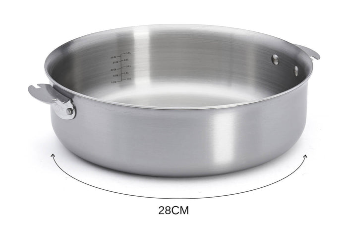 Sauteuse droite De Buyer Alchimy Loqy amovible en inox 18/10 multicouches - 28cm