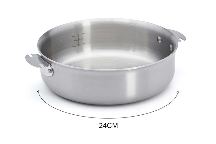 Sauteuse droite De Buyer Alchimy Loqy amovible en inox 18/10 multicouches - 24cm