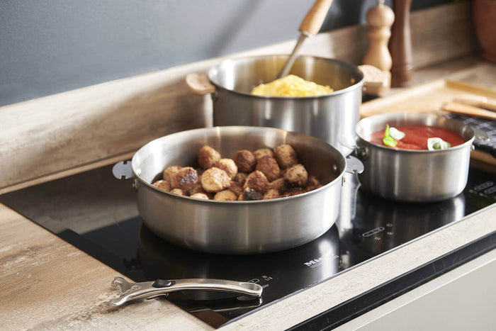 Sauteuse droite De Buyer Alchimy Loqy amovible en inox 18/10 multicouches