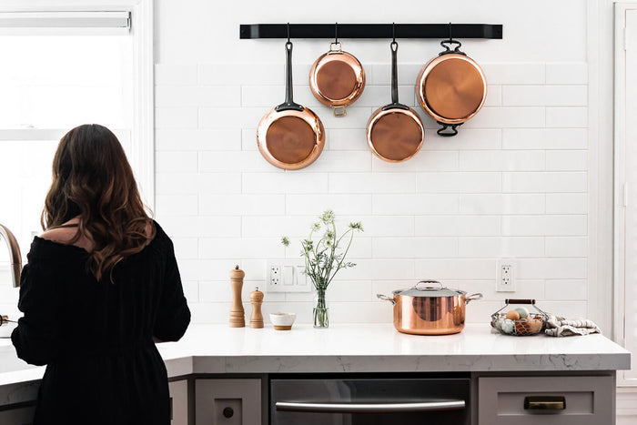 Sauteuse droite en cuivre De Buyer Inocuivre poignée en fonte d'acier