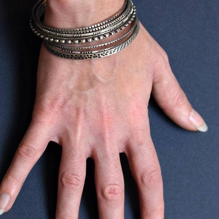 Scalloped Edge Bangle Bracelet-Jane Diaz