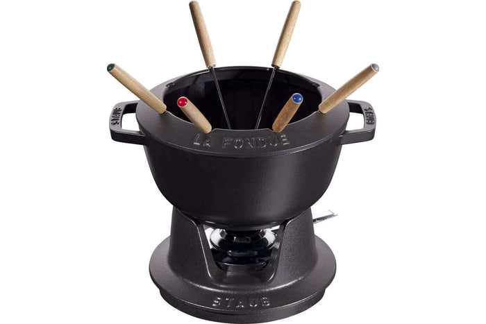 Service à fondue en fonte STAUB 20cm 6 personnes - Noir