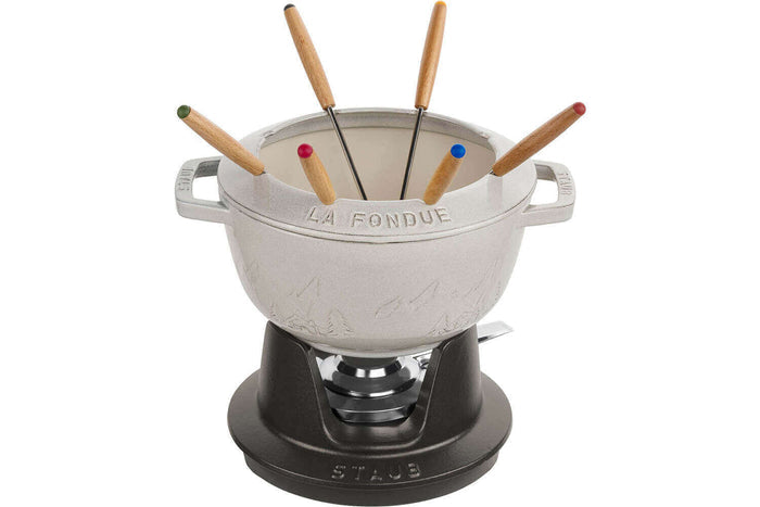 Service à fondue en fonte STAUB 20cm 6 personnes - Truffe