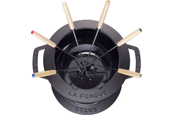 Service à fondue en fonte STAUB 20cm 6 personnes - Noir