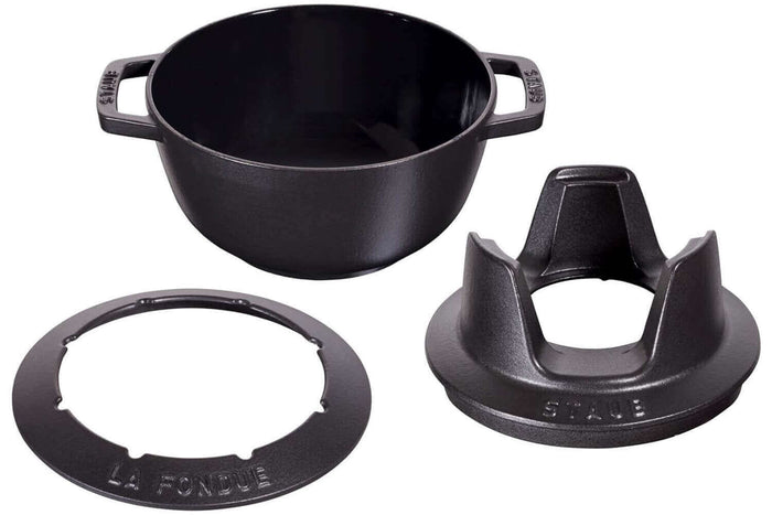 Service à fondue en fonte STAUB 20cm 6 personnes - Noir