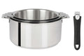 Set de 3 casseroles Cristel Mutine Amovible en inox 16 à 20cm - Poignée couleur incluse - Noir