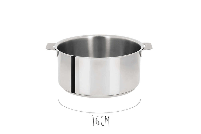 Set de 3 casseroles Cristel Mutine Amovible en inox 16 à 20cm - Poignée couleur incluse