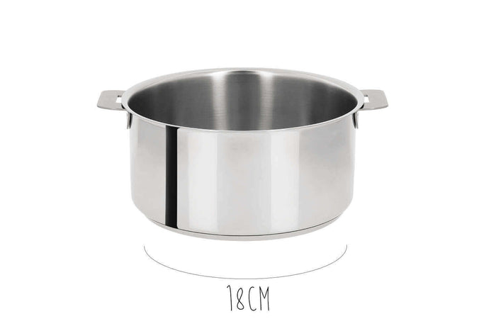 Set de 3 casseroles Cristel Mutine Amovible en inox 16 à 20cm - Poignée couleur incluse