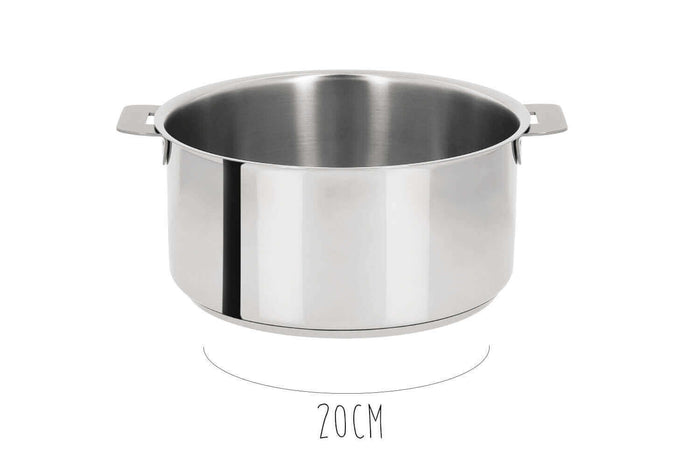 Set de 3 casseroles Cristel Mutine Amovible en inox 16 à 20cm - Poignée couleur incluse