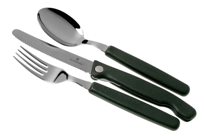Set de 3 couverts Victorinox Swiss Classic pliant - Noir