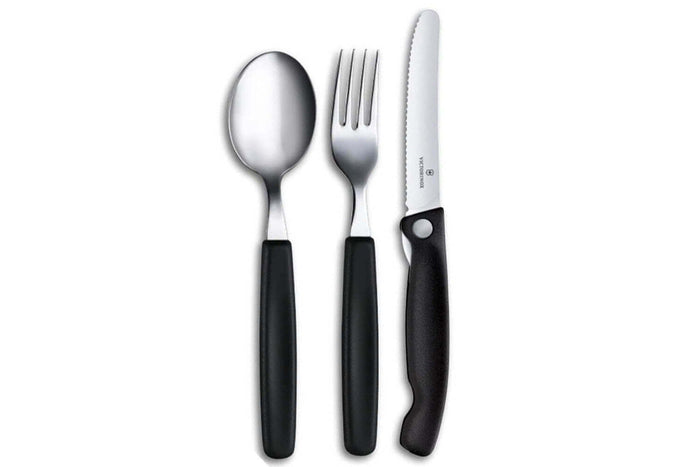 Set de 3 couverts Victorinox Swiss Classic pliant - Noir