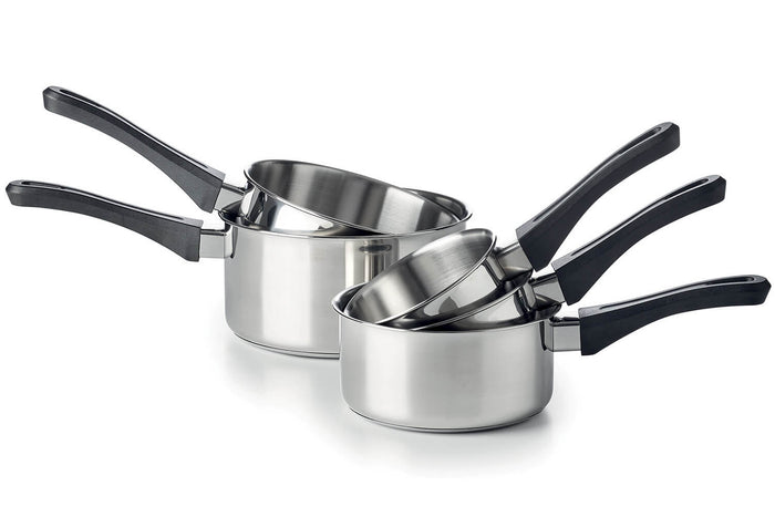 Set de 5 casseroles Beka Polo en acier inoxydable 18/10 et poignée en bakélite