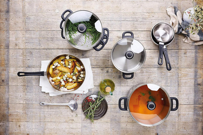 Set de 5 casseroles Beka Polo en acier inoxydable 18/10 et poignée en bakélite