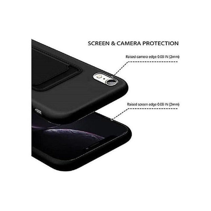 Silicone TPU Card Slot Case Black - For iPhone XS Max