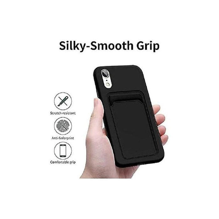 Silicone TPU Card Slot Case Black - For iPhone XS Max