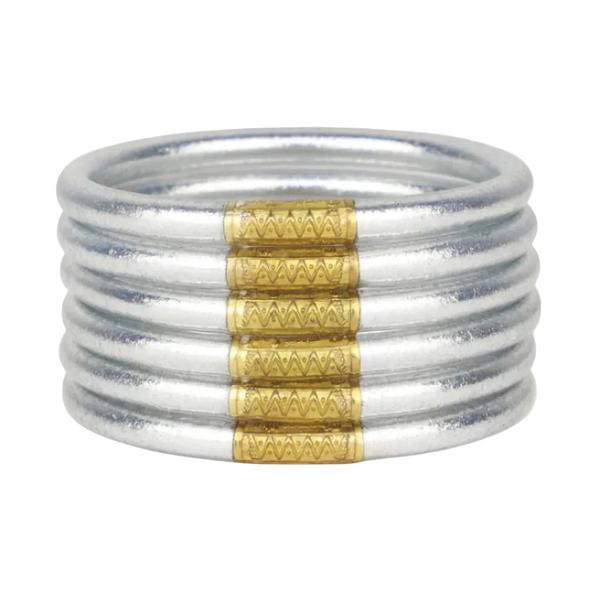 Silver Bangle Bracelet Set