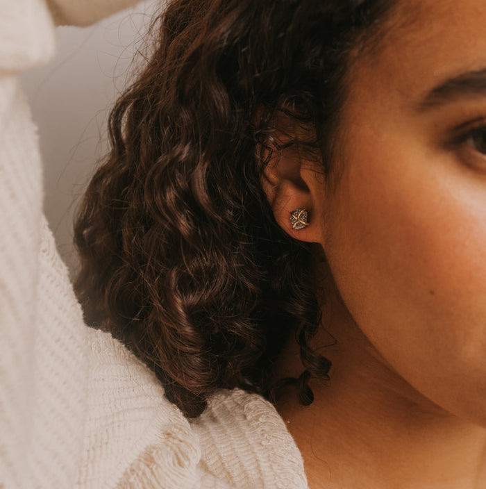 Silver Druzy Prong Stud Earrings-JaxKelly