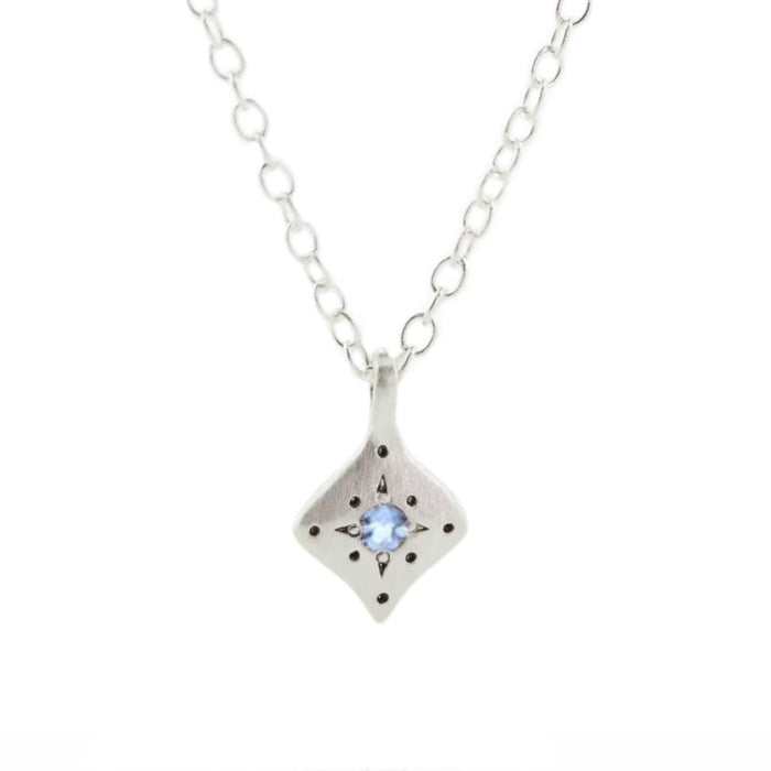 Silver Nights Aquamarine Charm Necklace-Adel Chefridi