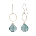 Sky Blue Topaz Circle Drop Earrings-Judy Brandon