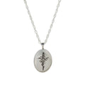 Small Floral Cross Locket Necklace-Chemistry Jewelry