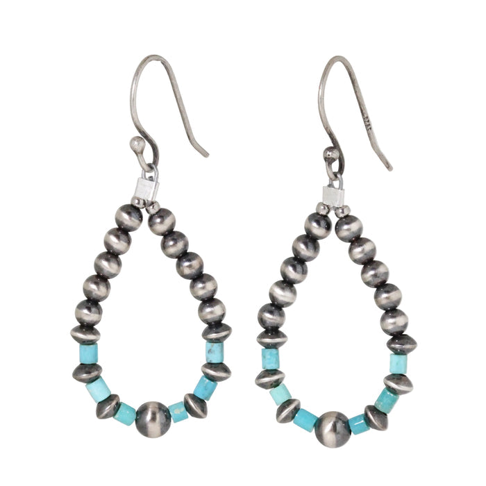 Small Navajo Pearl + Turquoise Mix Earrings