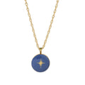 Small North Star Enamel Locket Necklace-Chemistry Jewelry