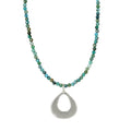 Small Open Drop on Turquoise Necklace-Philippa Roberts
