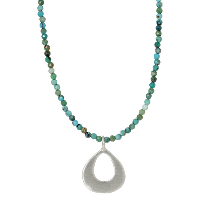 Small Open Drop on Turquoise Necklace-Philippa Roberts