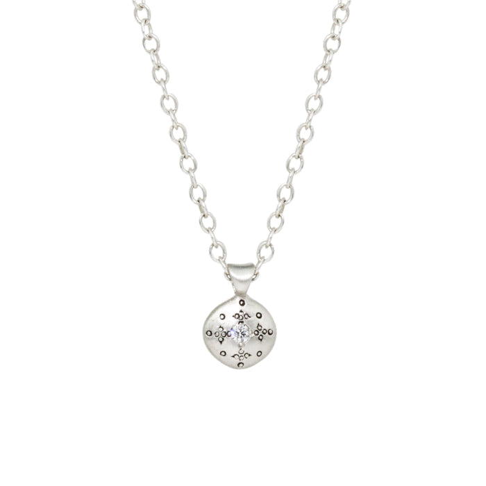 Small Silver Lights Diamond Necklace-Adel Chefridi