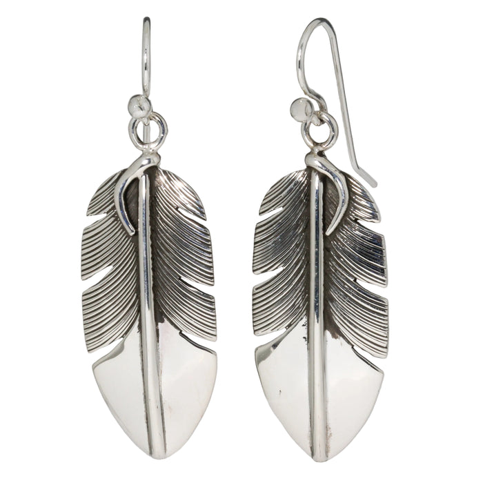 Small Wide Feather Earrings