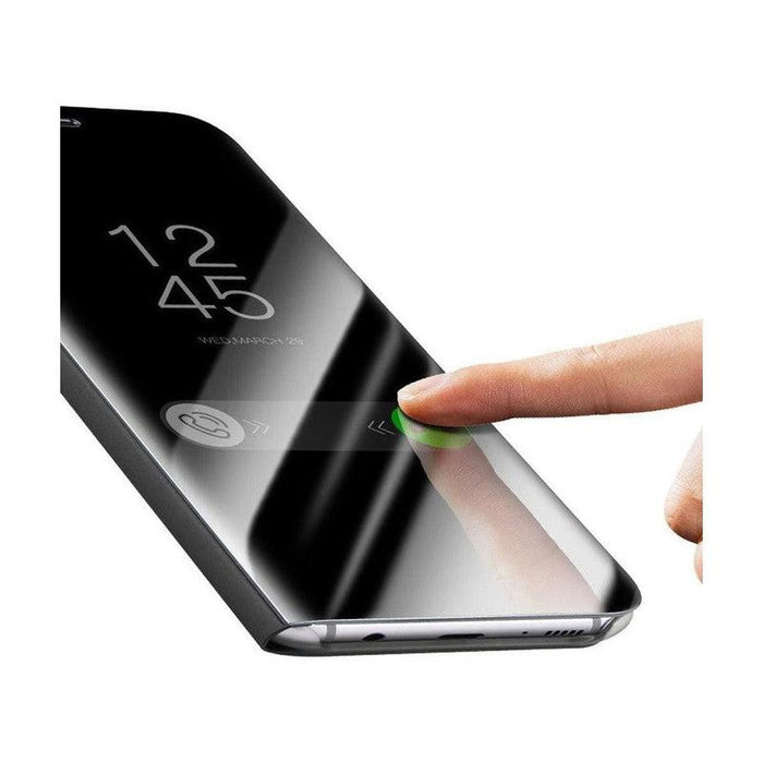 Smart Mirror Flipping Mobile Phone Case for Samsung Galaxy S8+ - Black