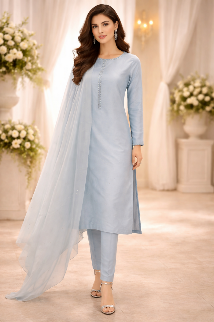 SOBIA SALMAN-SHEESHA SILK L-BLUE-01