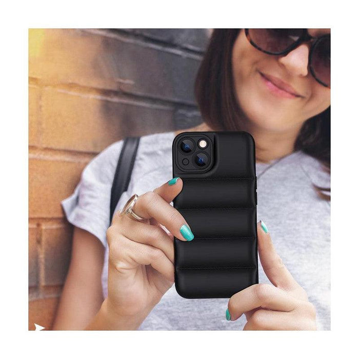 Soft Puffer Jacket Style Mobile Phone Case for iPhone 7 Plus - Black