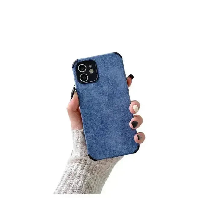 Soft TPU Suede Phone Case Blue - For iPhone 11