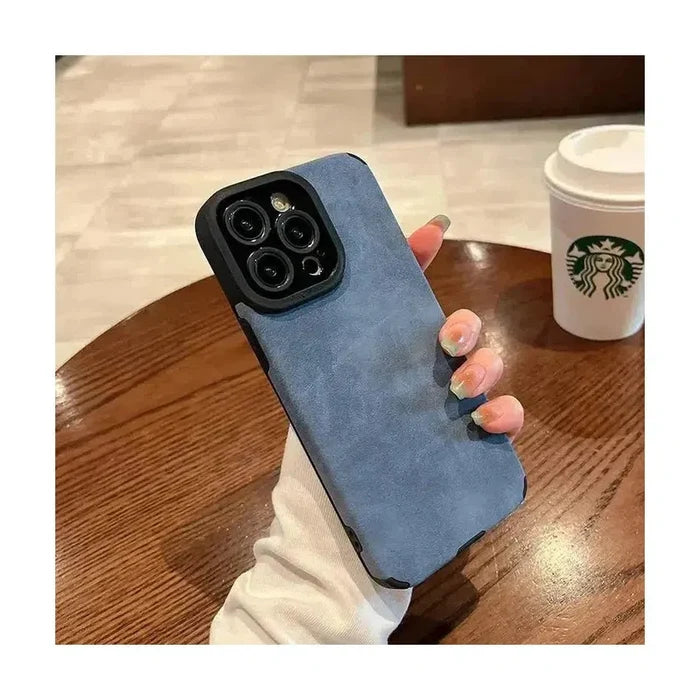 Soft TPU Suede Phone Case Blue - For iPhone 14 Pro Max