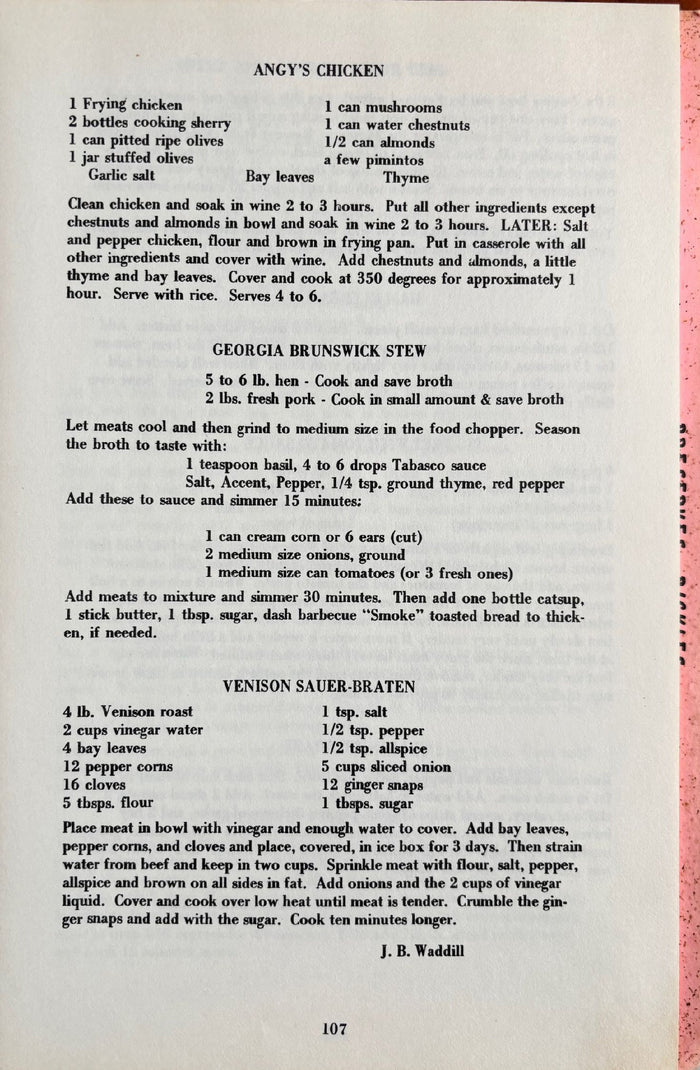 (Southern - Georgia) Waycross Woman's Club. Favorite Southern Recipes