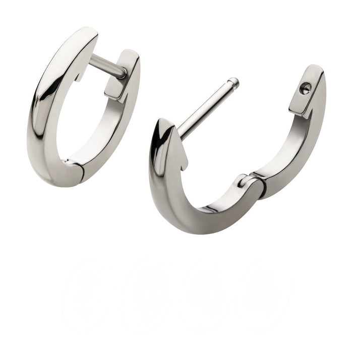 Stainless Steel Rounded Huggie Hoops-Chemistry Jewelry