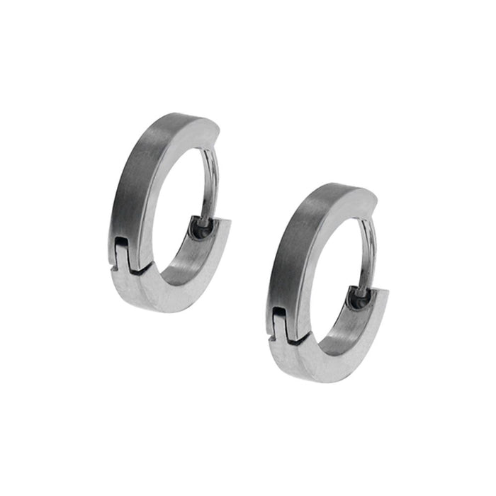 Stainless Steel Squared Huggie Hoops-Chemistry Jewelry