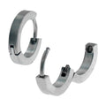 Stainless Steel Squared Huggie Hoops-Chemistry Jewelry