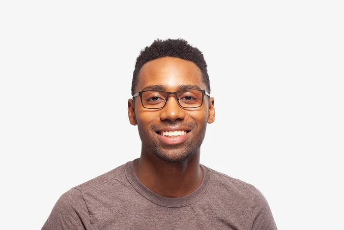 Forest Stanley eyeglasses by Chemistrie worn by male model, front view