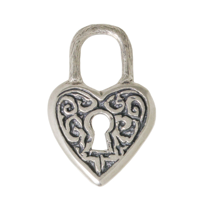Sterling Heart Lock Charm-Erica Molinari