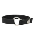 Sterling Ring + Leather Button Bracelet