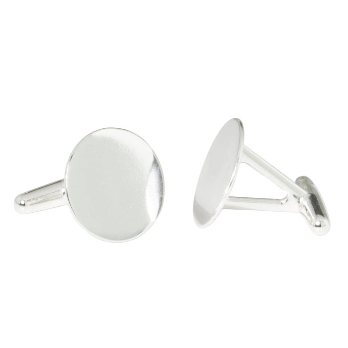 Sterling Silver Flat Top Fixed Cuff Links